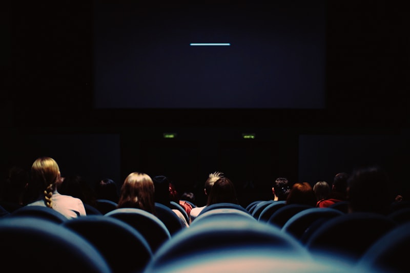 Happy audience enjoying a film