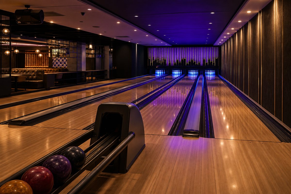 Premium bowling lanes at LaneX AR Mall